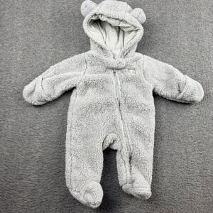 Just One You by Carters Newborn Gray Sherpa Bear Bunting Pram Suit